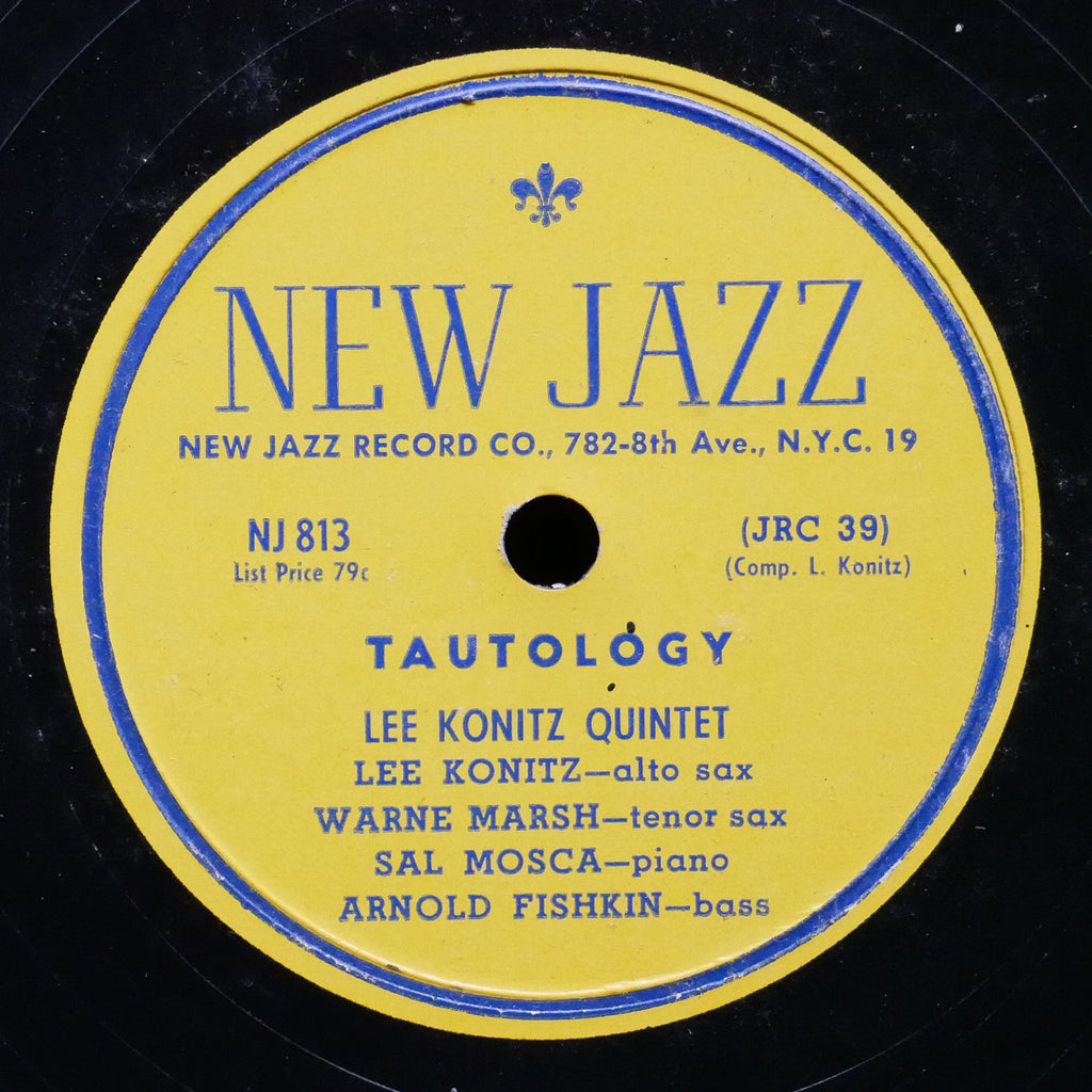 LEE KONITZ QUINTET Tautology / Sound-Lee 78 NEW JAZZ NJ 813 US 1949 Warne Marsh