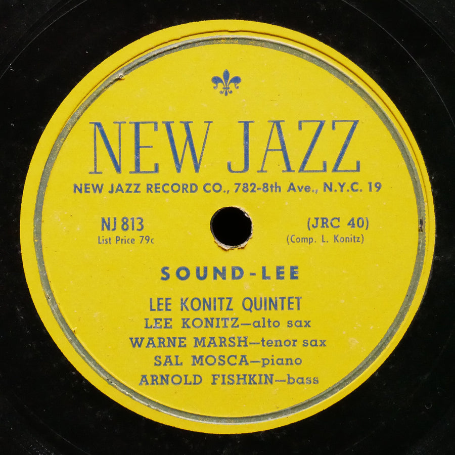 LEE KONITZ QUINTET Tautology / Sound-Lee 78 NEW JAZZ NJ 813 US 1949 Warne Marsh