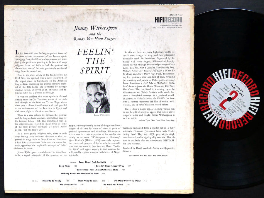 JIMMY WITHERSPOON Feelin' The Spirit LP HIFI R 422 US 1959 DG MONO David Axelrod