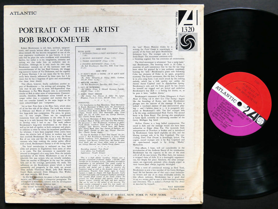 BOB BROOKMEYER Portrait Of The Artist LP ATLANTIC 1320 US 1960 JAZZ MONO Al Cohn