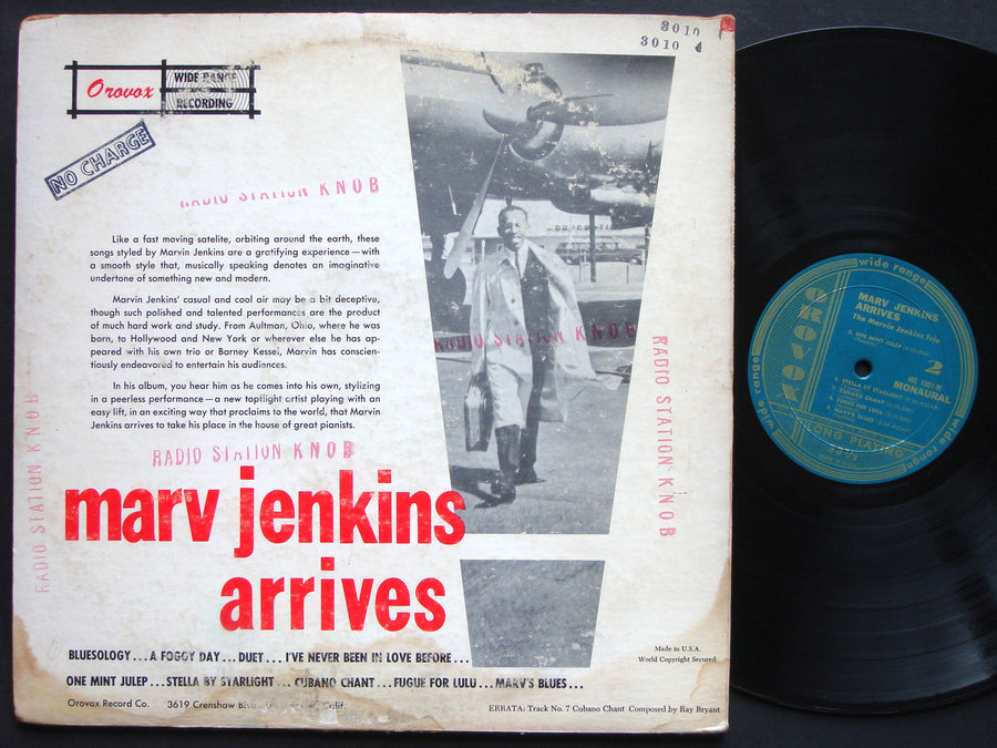 MARV JENKINS Marv Jenkins Arrives LP OROVOX MG 1001 Orig US 1961 JAZZ MONO