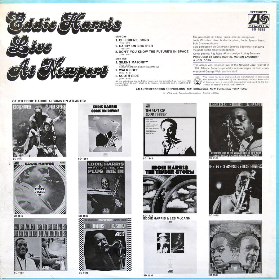 EDDIE HARRIS Live At Newport LP ATLANTIC SD 1595 Orig US 1971 Jazz Funk SEALED