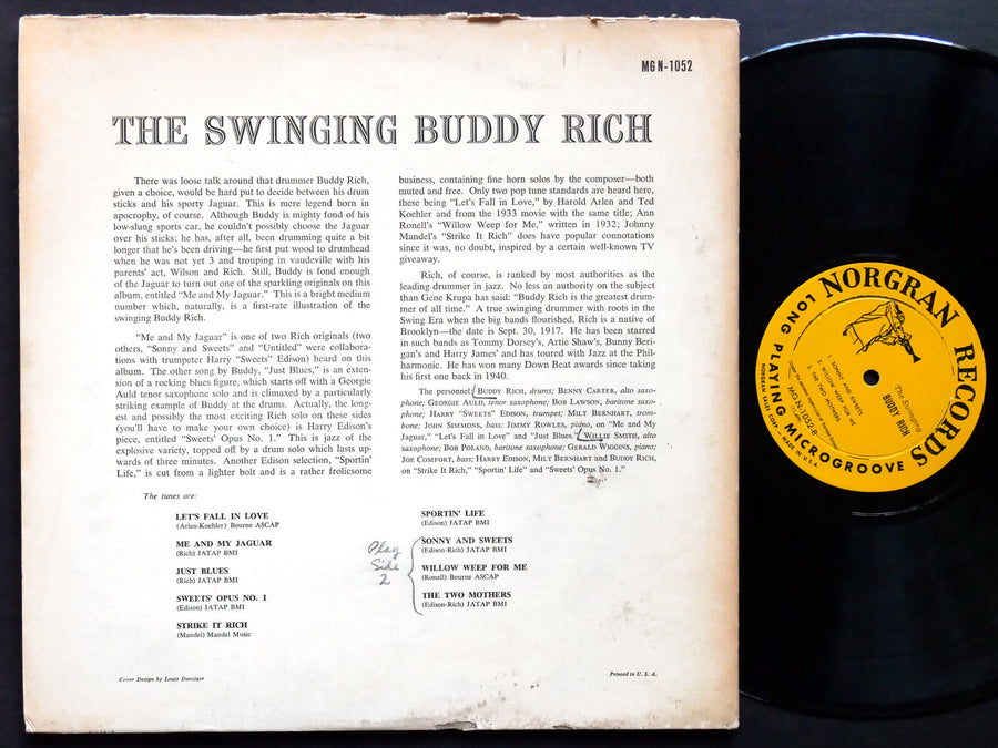 BUDDY RICHThe Swinging LP NORGRAN RECORDS MGN-1052 US 1955 DG MONO Benny Carter
