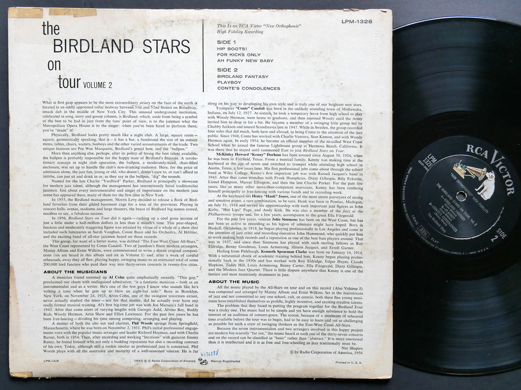 KENNY DORHAM HANK JONES The Birdland Stars On Tour Vol.2 LP RCA VICTOR LPM-1328