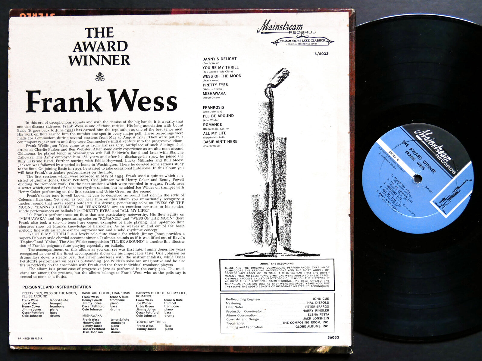 FRANK WESS The Award Winner LP MAINSTREAM 56033 US '64 MONO JAZZ Oscar Pettiford