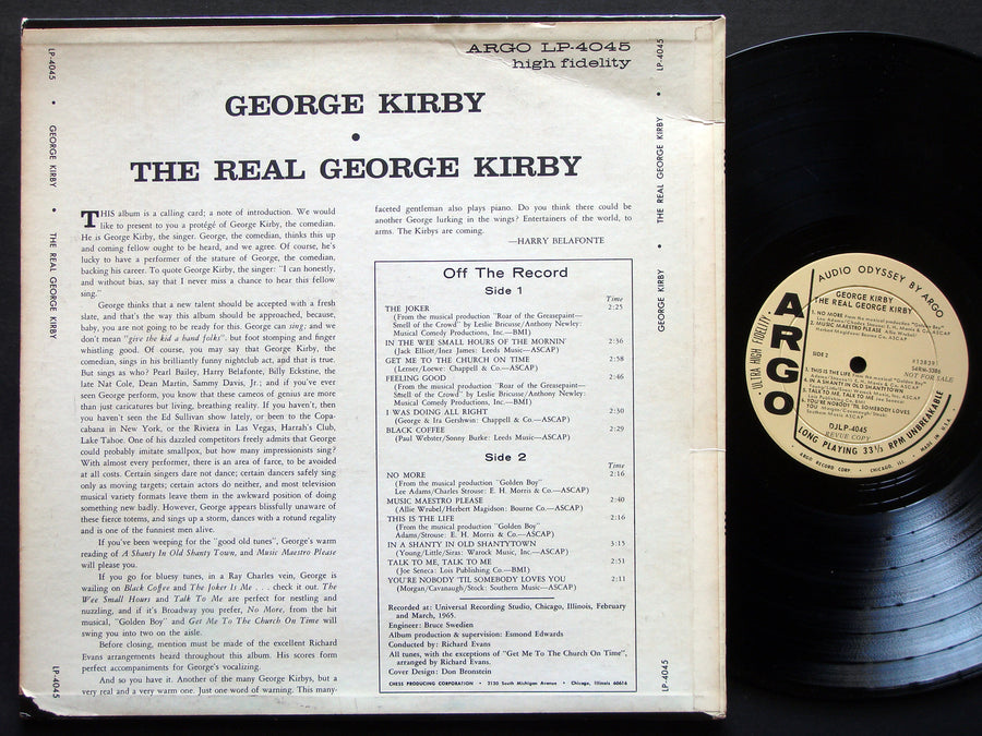 GEORGE KIRBY The Real George Kirby LP ARGO RECORDS DJLP4045 US '65 DG MONO PROMO
