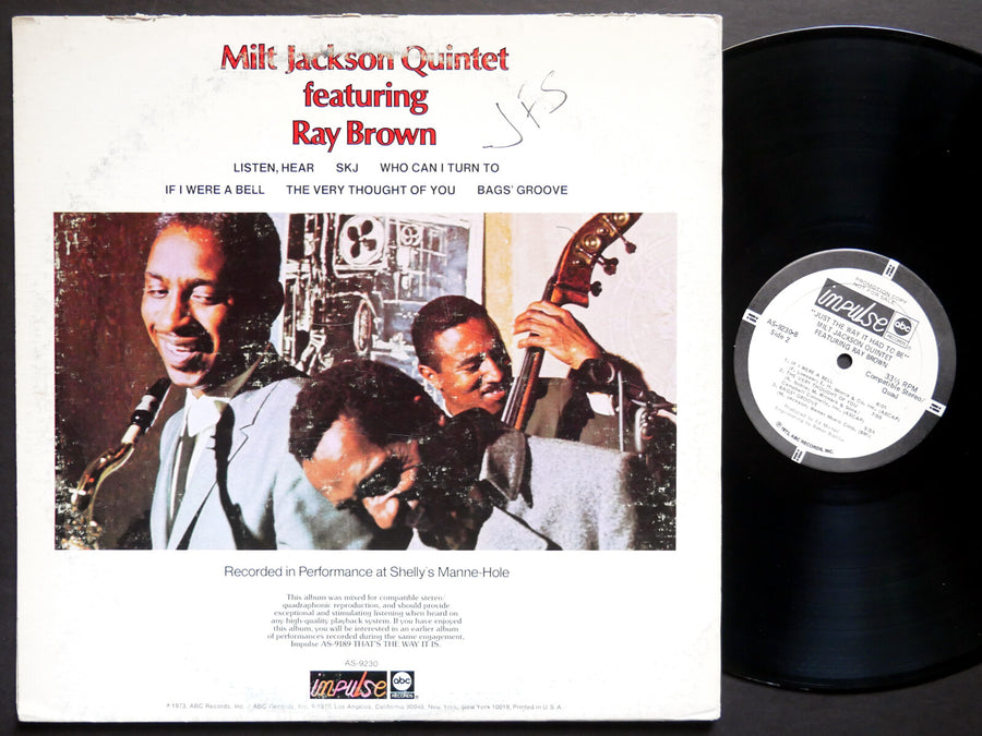 MILT JACKSON Quintet RAY BROWN Just The Way It Had To Be LP IMPULSE! AS-9230