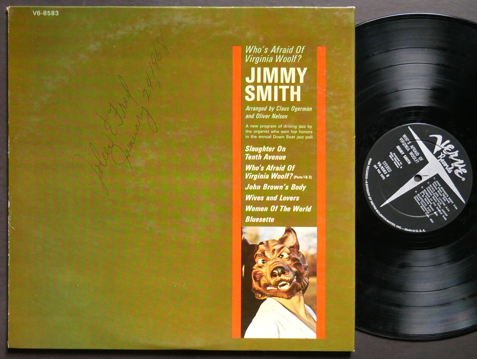 JIMMY SMITH Who's Afraid Of Virginia Woolf? LP VERVE RECORDS V6-8583 US 1964 DG