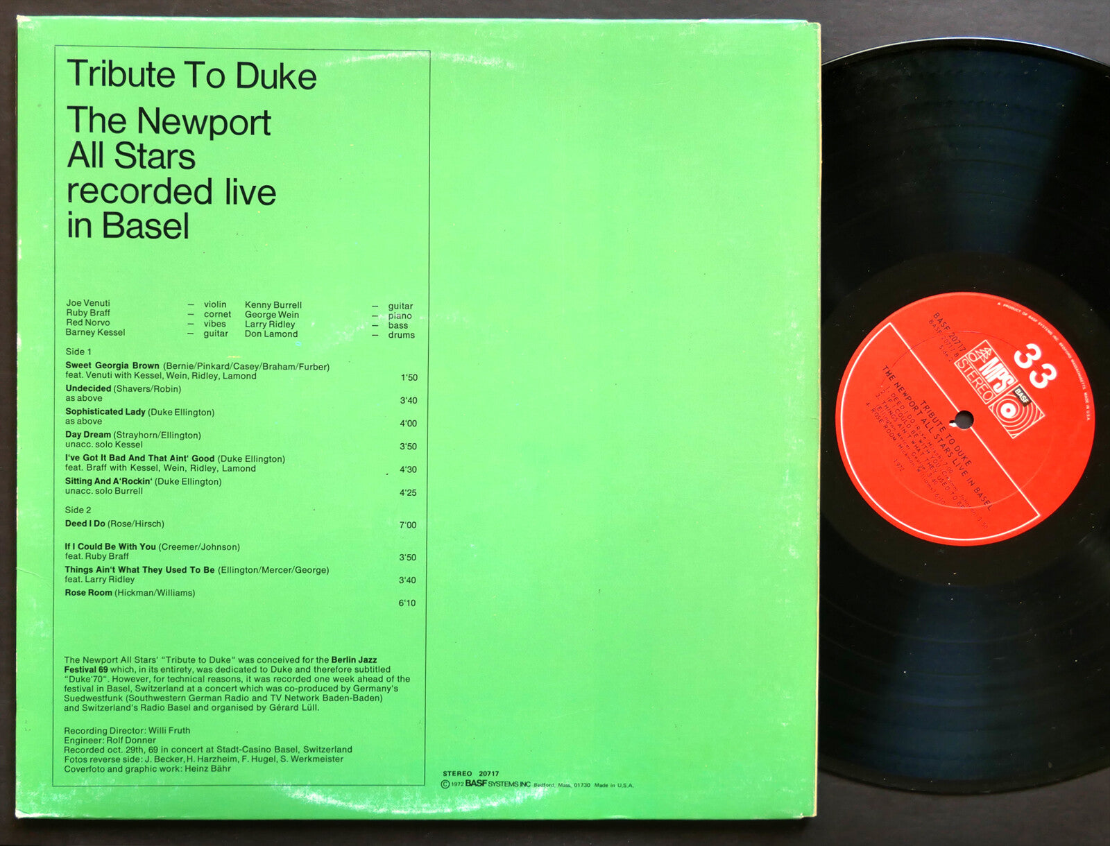 THE NEWPORT ALL STARS Tribute To Duke LP MPS BASF 20717 US 1972 Kenny Burrell