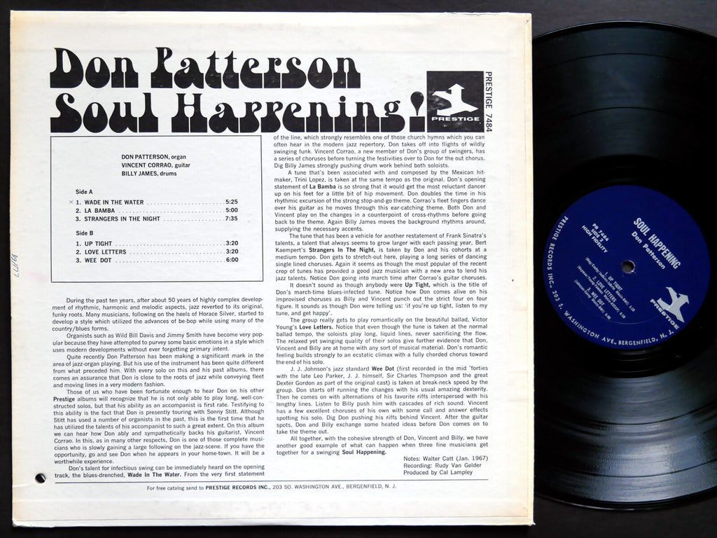 DON PATTERSON Soul Happening! LP PRESTIGE PR 7484 US 1967 JAZZ RVG MONO CLEAN