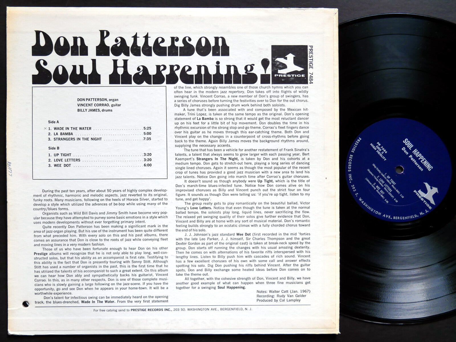 DON PATTERSON Soul Happening! LP PRESTIGE PR 7484 US 1967 JAZZ RVG MONO CLEAN