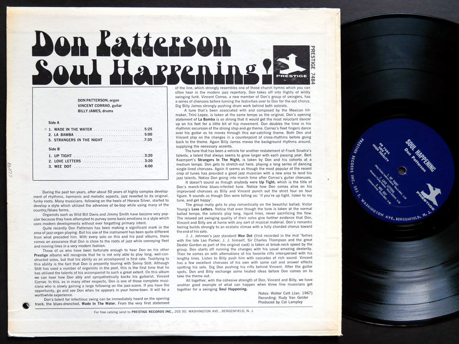 DON PATTERSON Soul Happening! LP PRESTIGE PR 7484 US 1967 JAZZ RVG MONO CLEAN