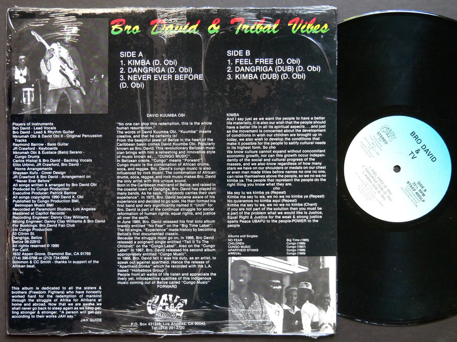 BRO. DAVID TRIBAL VIBES We No Wa No Kimba Ya LP CAYE RECORDS BTAEP 4005 Reggae