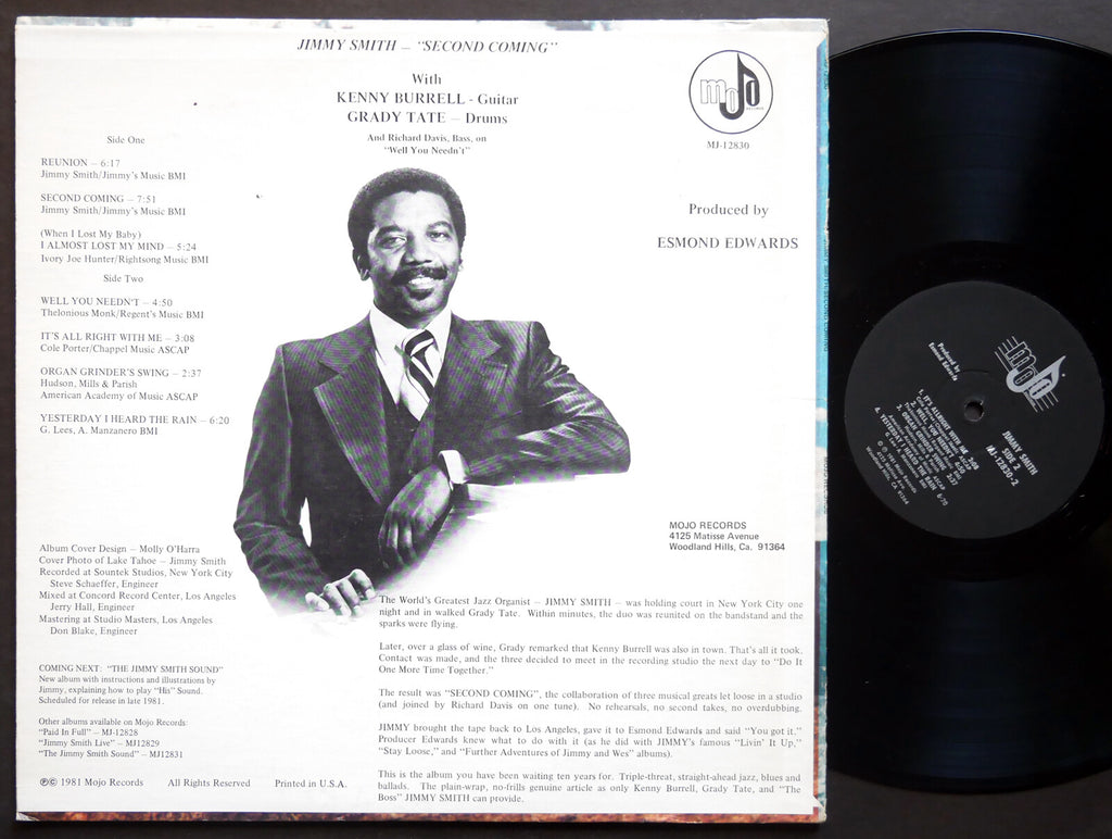 JIMMY SMITH KENNY BURRELL GRADY TATE Second Coming LP MOJO MJ-12830 US 1981 JAZZ