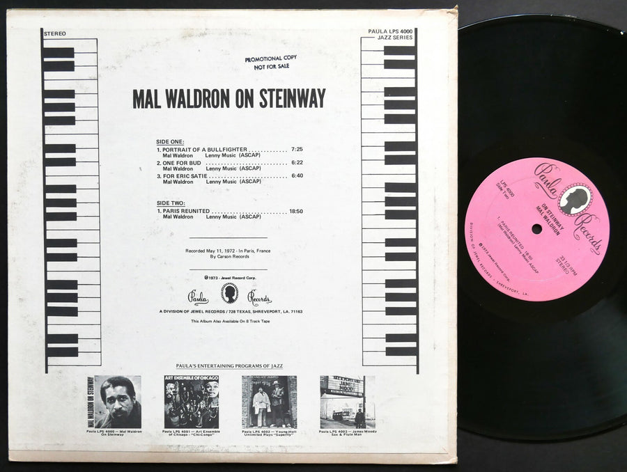 MAL WALDRON On Steinway LP PAULA RECORDS LPS 4000 US 1973 Jazz CLEAN