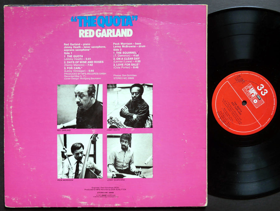 RED GARLAND The Quota LP MPS RECORDS MC 20909 US 1974 Jimmy Heath