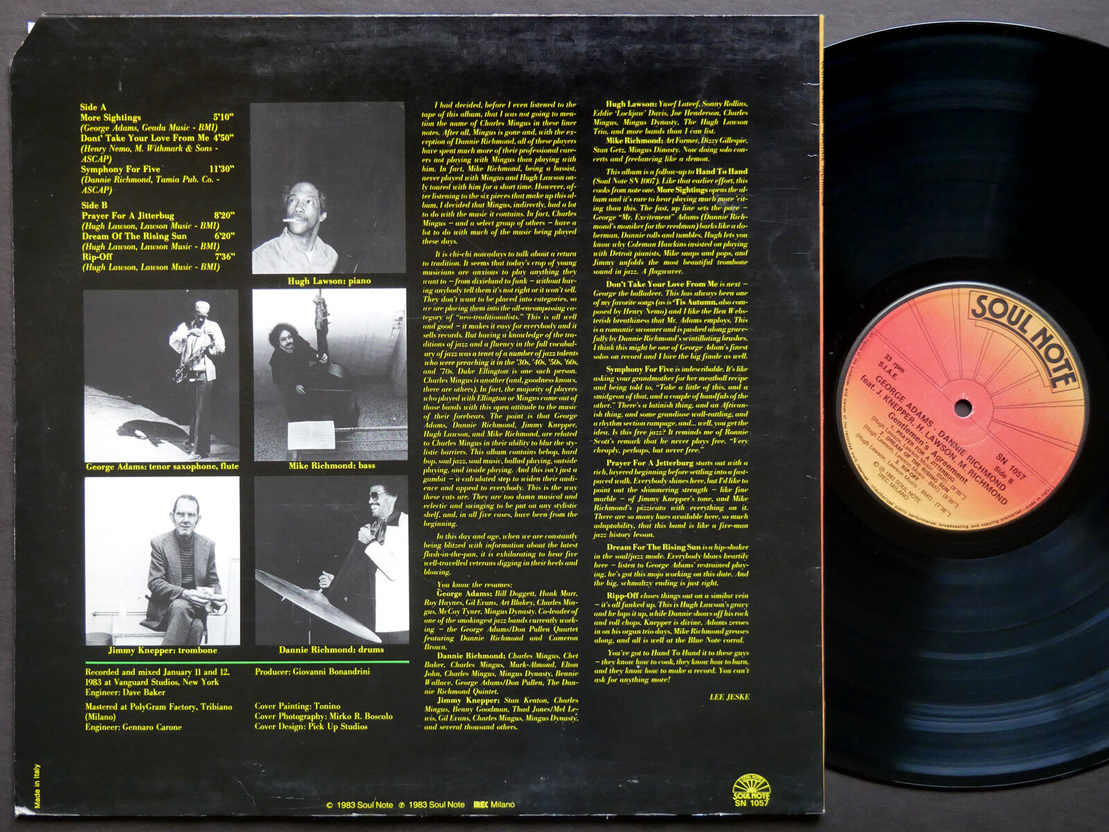 GEORGE ADAMS DANNIE RICHMOND Gentlemen's Agreement SOUL NOTE SN 1057 ITALY 1983
