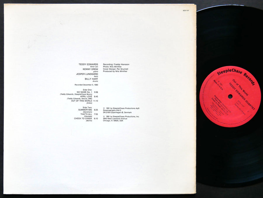 TEDDY EDWARDS Quartet Out Of This World LP STEEPLECHASE SCS 1147 JAZZ Kenny Drew