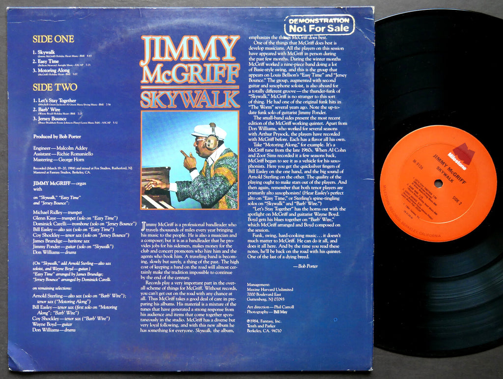 SIGNED by JIMMY MCGRIFF Skywalk LP MILESTONE M-9126 US 1984 JAZZ