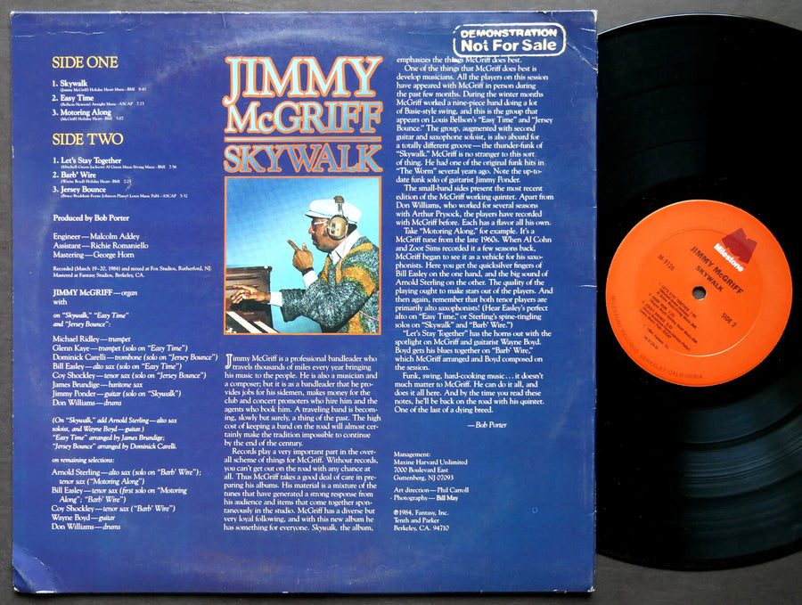 SIGNED by JIMMY MCGRIFF Skywalk LP MILESTONE M-9126 US 1984 JAZZ