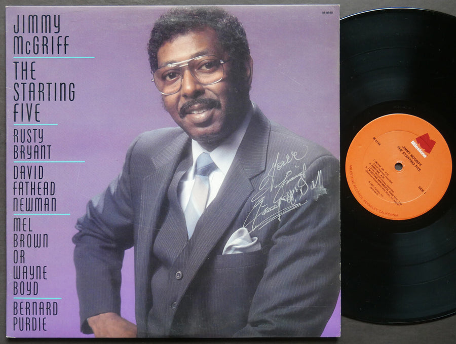 JIMMY MCGRIFF The Starting Five LP MILESTONE M-9148 Bernard Purdie SIGNED