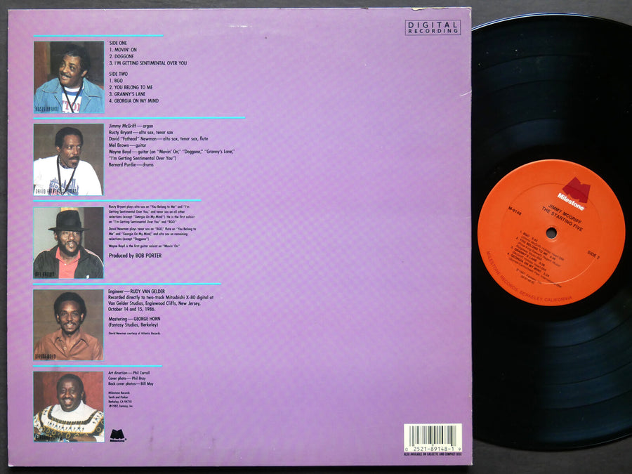 JIMMY MCGRIFF The Starting Five LP MILESTONE M-9148 Bernard Purdie SIGNED