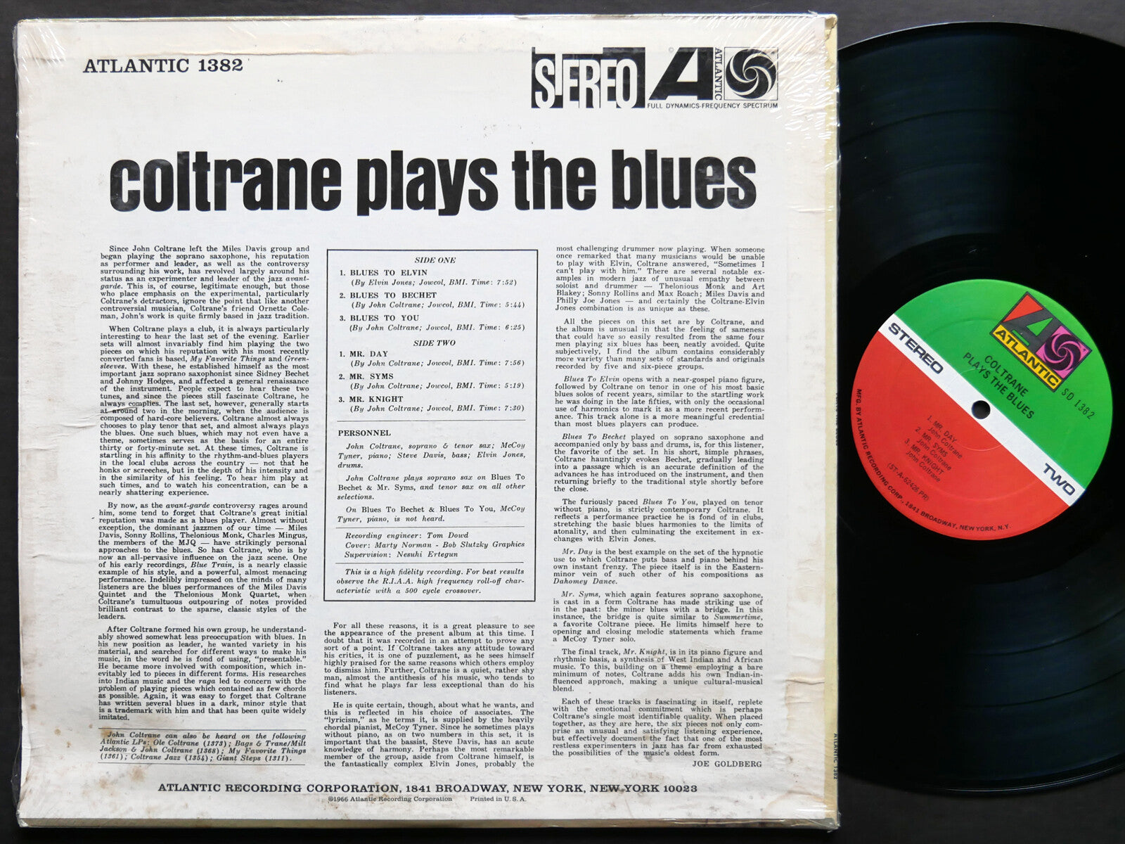 JOHN COLTRANE Coltrane Plays The Blues LP ATLANTIC SD 1382 US 1975 McCoy Tyner