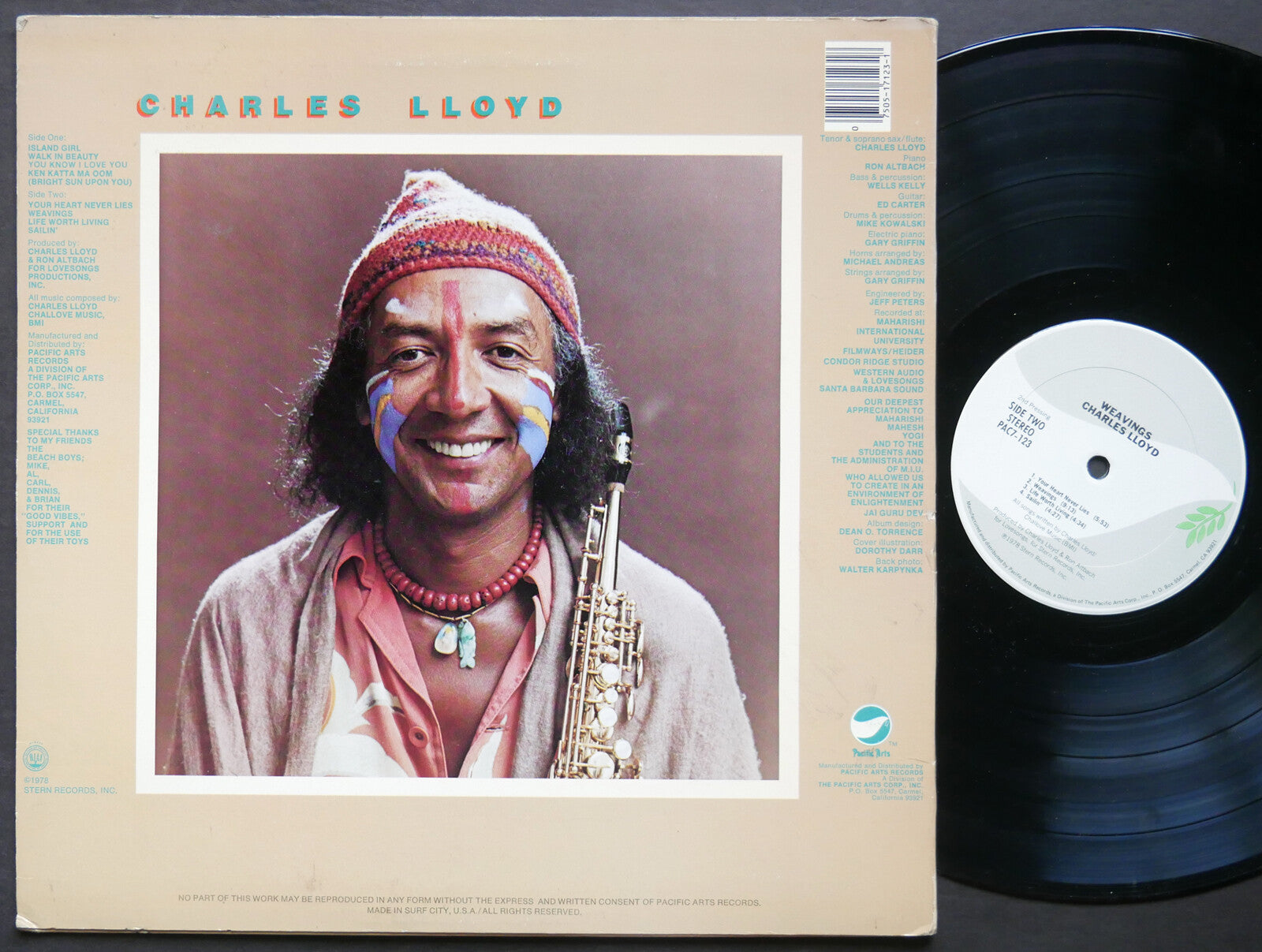 CHARLES LLOYD Weavings LP PACIFIC ARTS PAC7-123 US 1978 JAZZ
