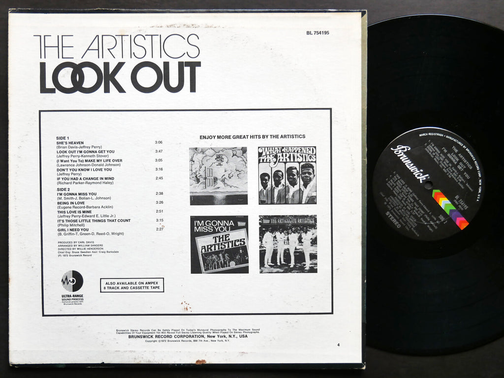 THE ARTISTICS Look Out LP BRUNSWICK BL 754195 US 1973 Soul Funk