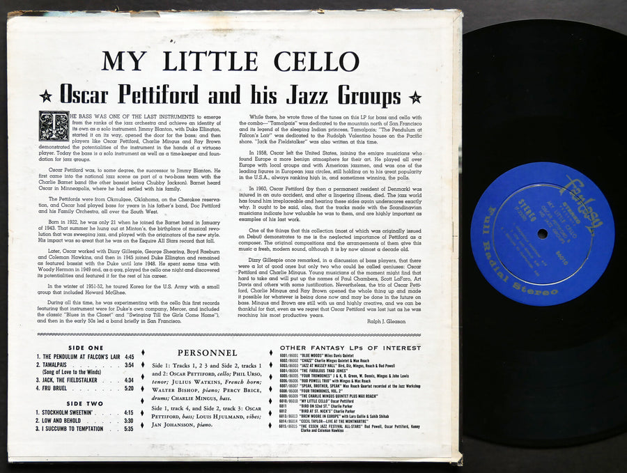 OSCAR PETTIFORD My Little Cello LP FANTASY 86010 DG Charles Mingus Walter Bishop