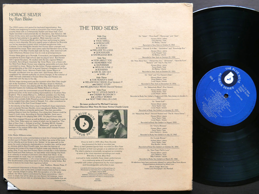 HORACE SILVER The Trio Sides 2 x LP BLUE NOTE BN-LA474-H2 US 1976 Art Blakey