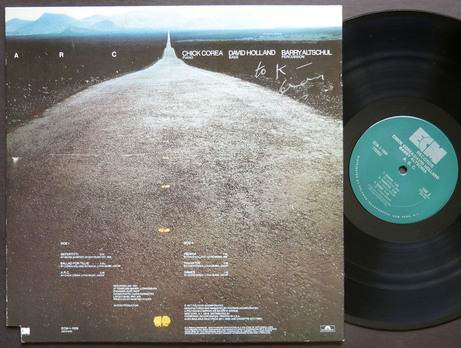 SIGNED by CHICK COREA DAVID HOLLAND BARRY ALTSCHUL A. R. C. LP ECM 1-1009 JAZZ