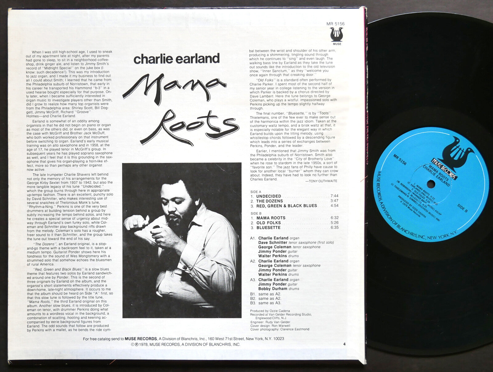SIGNED by CHARLIE EARLAND Mama Roots LP MUSE RECORDS MR 5156 US 1978 JAZZ