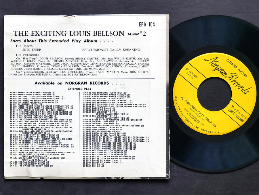 LOUIS BELLSON The Exciting Album #2 EP 7" NORGRAN RECORDS EP N-104 US 1954 JAZZ