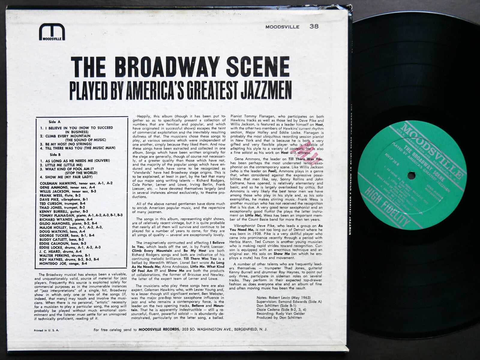 TOMMY FLANAGAN COLEMAN HAWKINS The Broadway Scene LP MOODSVILLE MVLP 38 RVG MONO