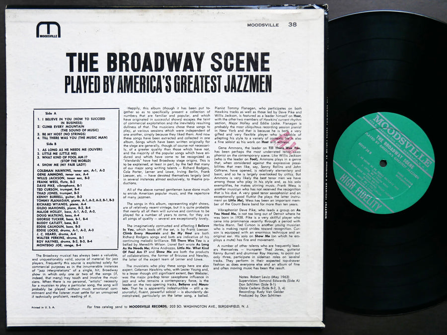 TOMMY FLANAGAN COLEMAN HAWKINS The Broadway Scene LP MOODSVILLE MVLP 38 RVG MONO