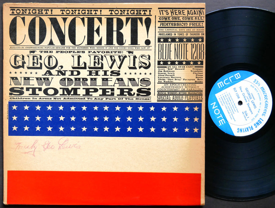 GEORGE LEWIS And His New Orleans Stompers Concert! LP BLUE NOTE 1208 NY EAR MONO