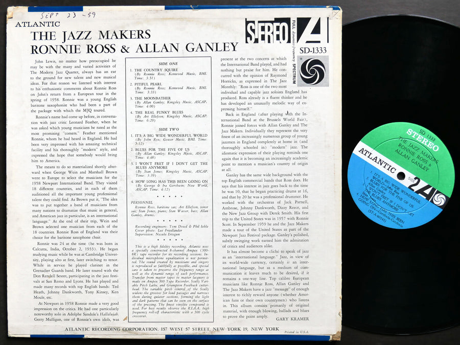 RONNIE ROSS & ALLAN GANLEY The Jazz Makers LP ATLANTIC SD 1333 US 1960 JAZZ ST