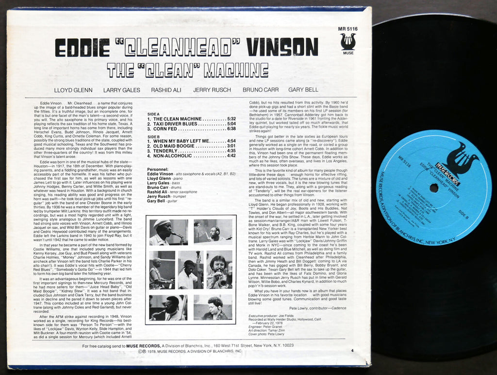 EDDIE "CLEANHEAD" VINSON The "Clean" Machine LP MUSE RECORDS MR 5116 US 1978