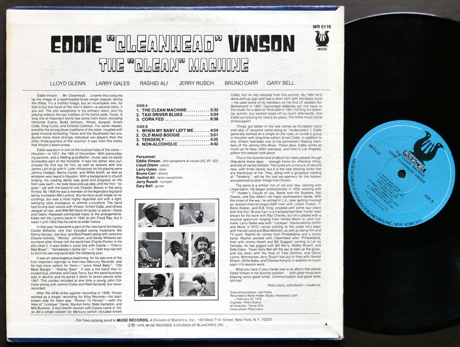 EDDIE "CLEANHEAD" VINSON The "Clean" Machine LP MUSE RECORDS MR 5116 US 1978