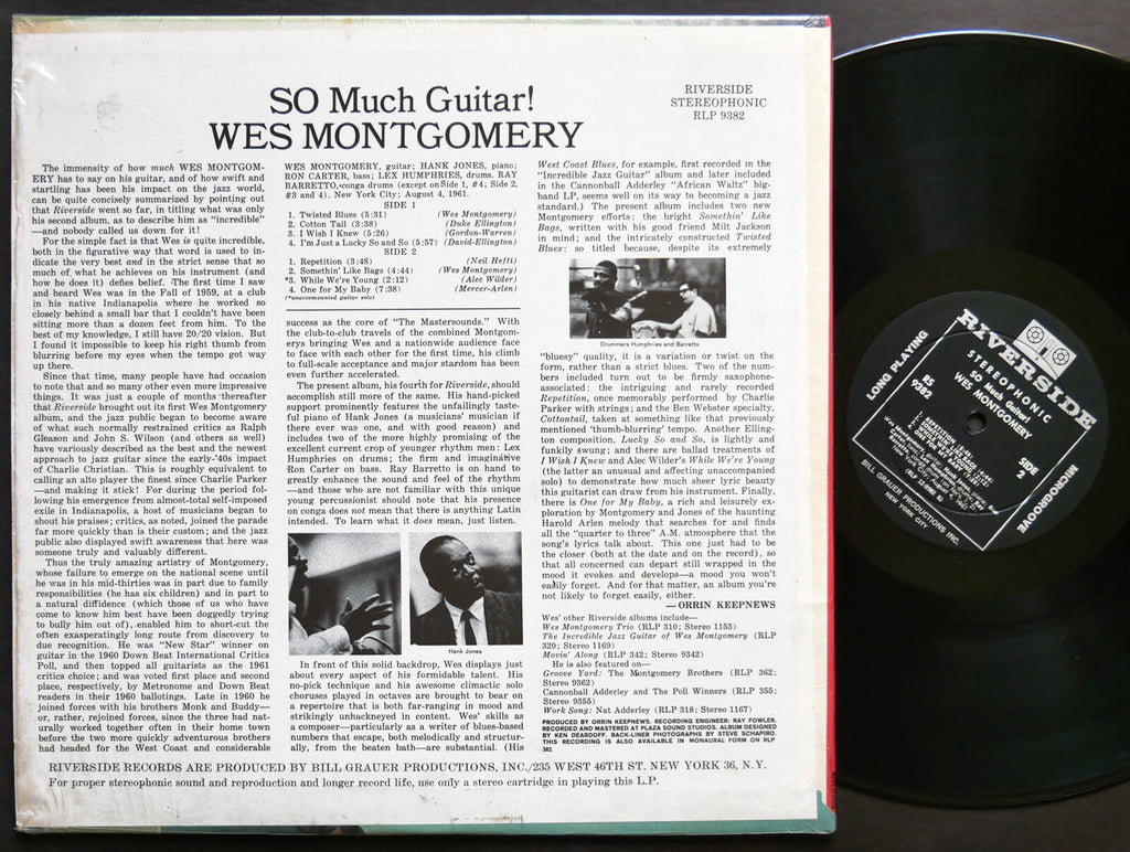 WES MONTGOMERY SO Much Guitar! LP RIVERSIDE RS 9382 US 1961 DG ST Ray Barretto