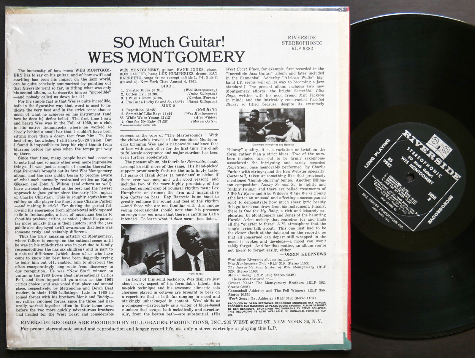 WES MONTGOMERY SO Much Guitar! LP RIVERSIDE RS 9382 US 1961 DG ST Ray Barretto