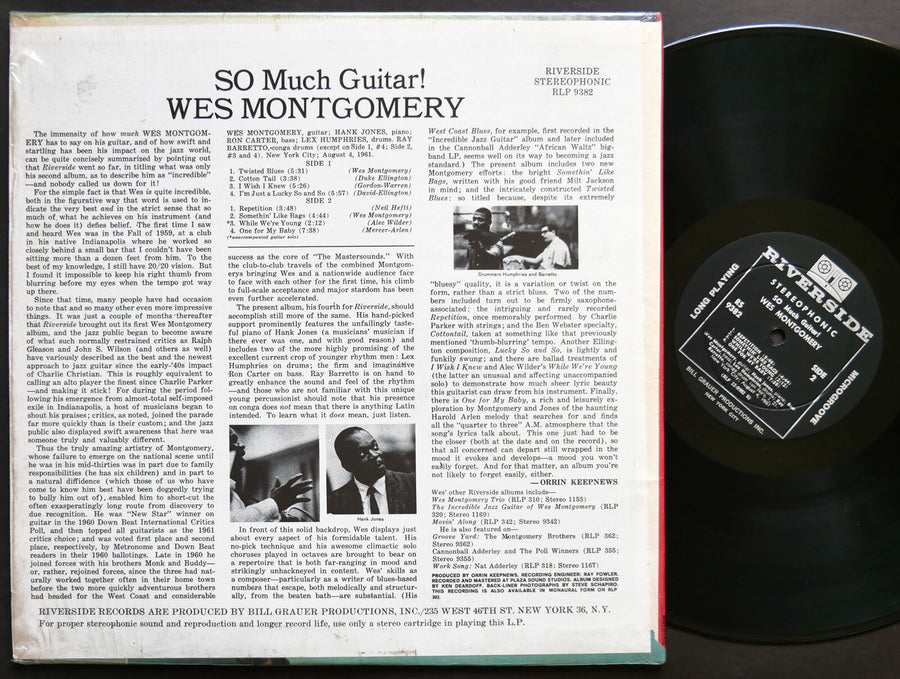 WES MONTGOMERY SO Much Guitar! LP RIVERSIDE RS 9382 US 1961 DG ST Ray Barretto