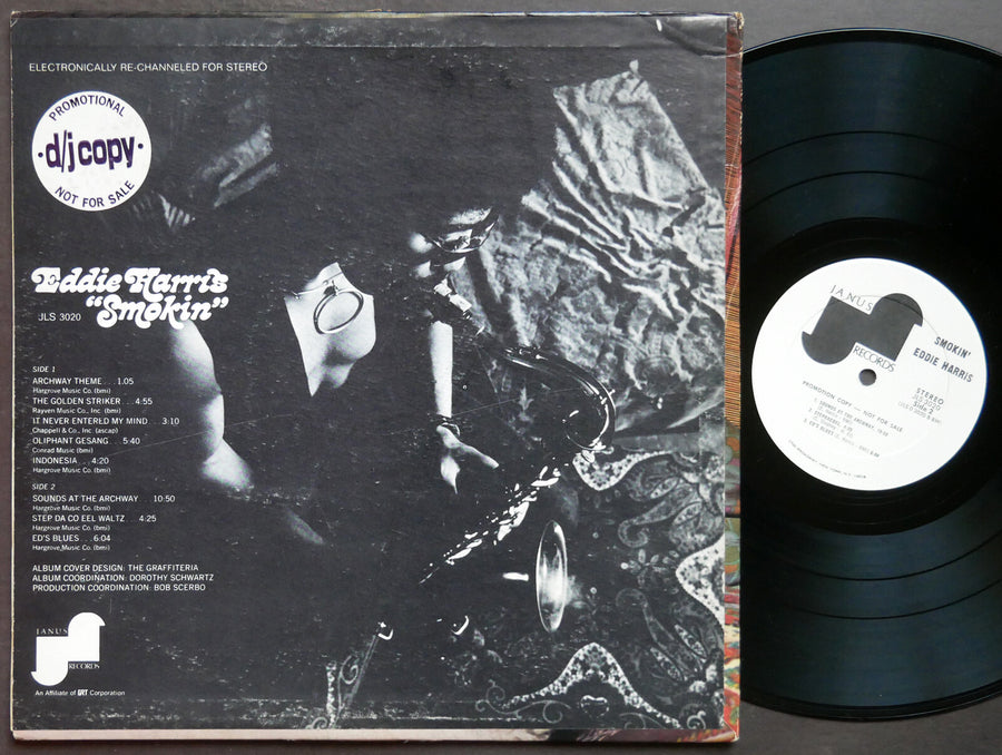 EDDIE HARRIS Smokin LP JANUS RECORDS JLS 3020 US 1970 JAZZ PROMO VG+