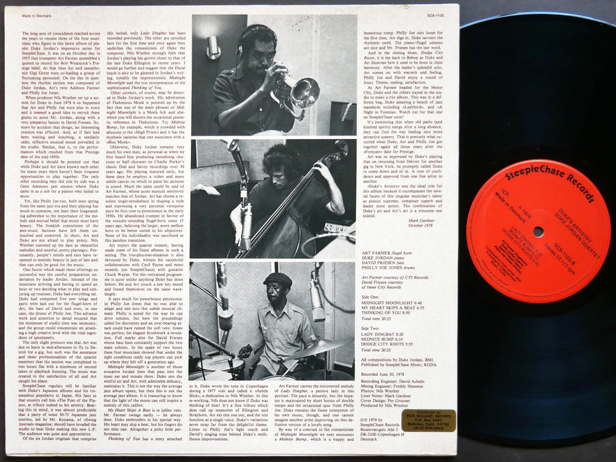 DUKE JORDAN Duke's Artistry LP STEEPLECHASE SCS-1103 DENMARK 1978 Art Farmer NM