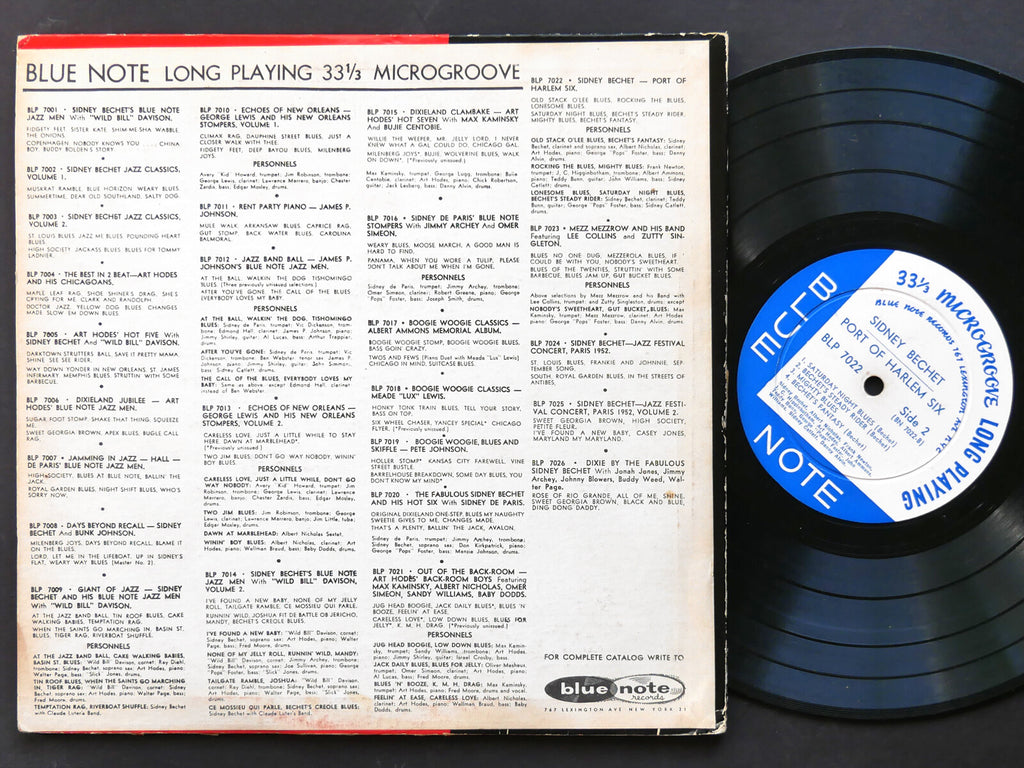 SIDNEY BECHET Port Of Harlem Six 10" LP BLUE NOTE BLP 7022 US 1952 LEX EAR MONO