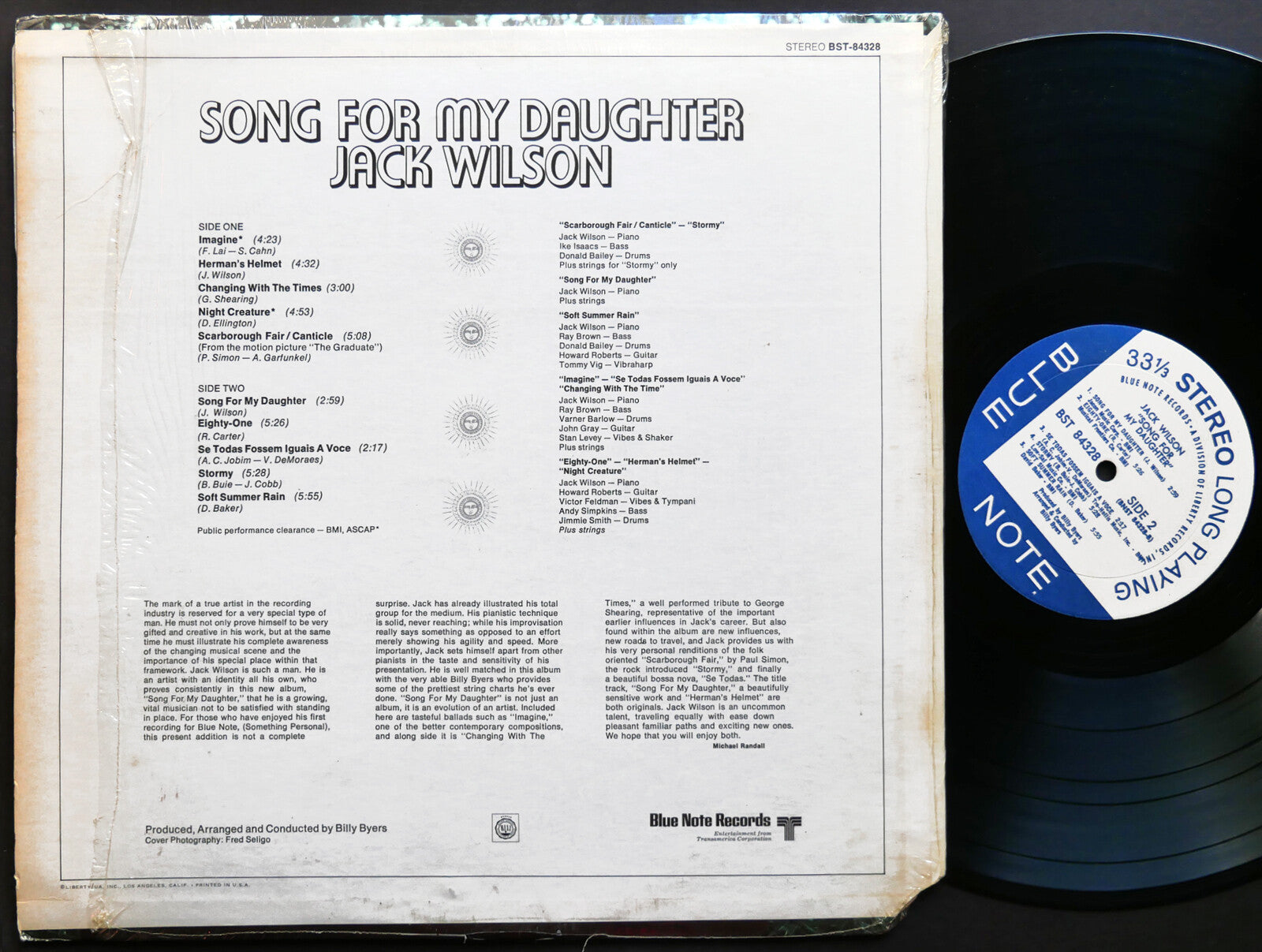 JACK WILSON Song For My Daughter LP BLUE NOTE BST 84328 US 1969 Victor Feldman