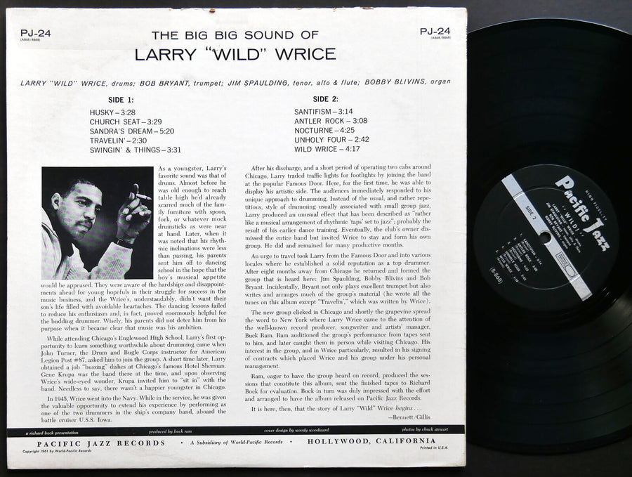 LARRY WILD WRICE Wild! The Big Big Sound LP PACIFIC JAZZ PJ-24 US 1961 DG MONO