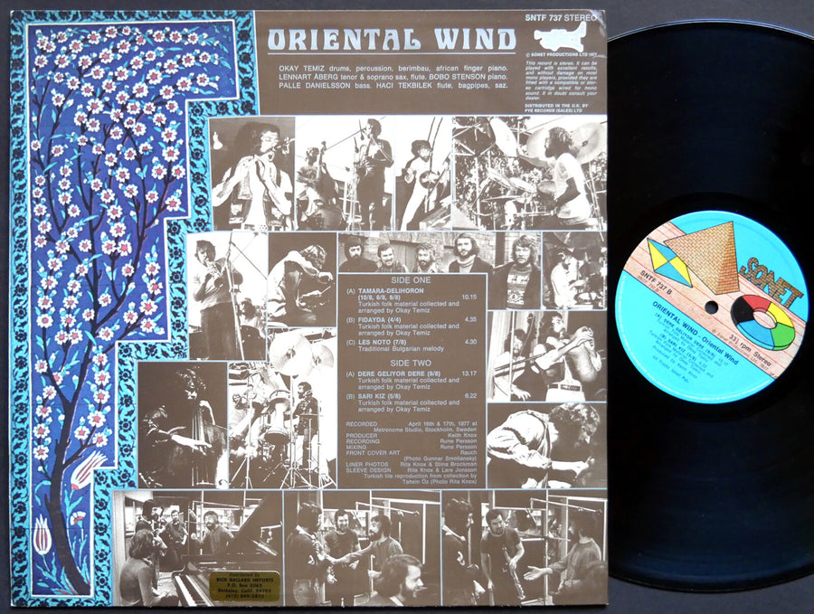 ORIENTAL WIND OKAY TEMIZ Oriental Wind LP SONET SNTF 737 UK 1977 JAZZ CLEAN