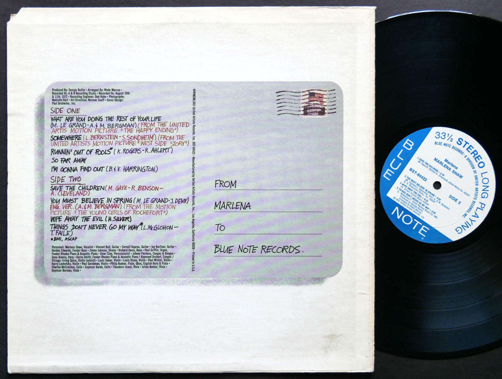 MARLENA SHAW Marlena LP BLUE NOTE BST 84422 US 1972 UA JAZZ Richard Davis